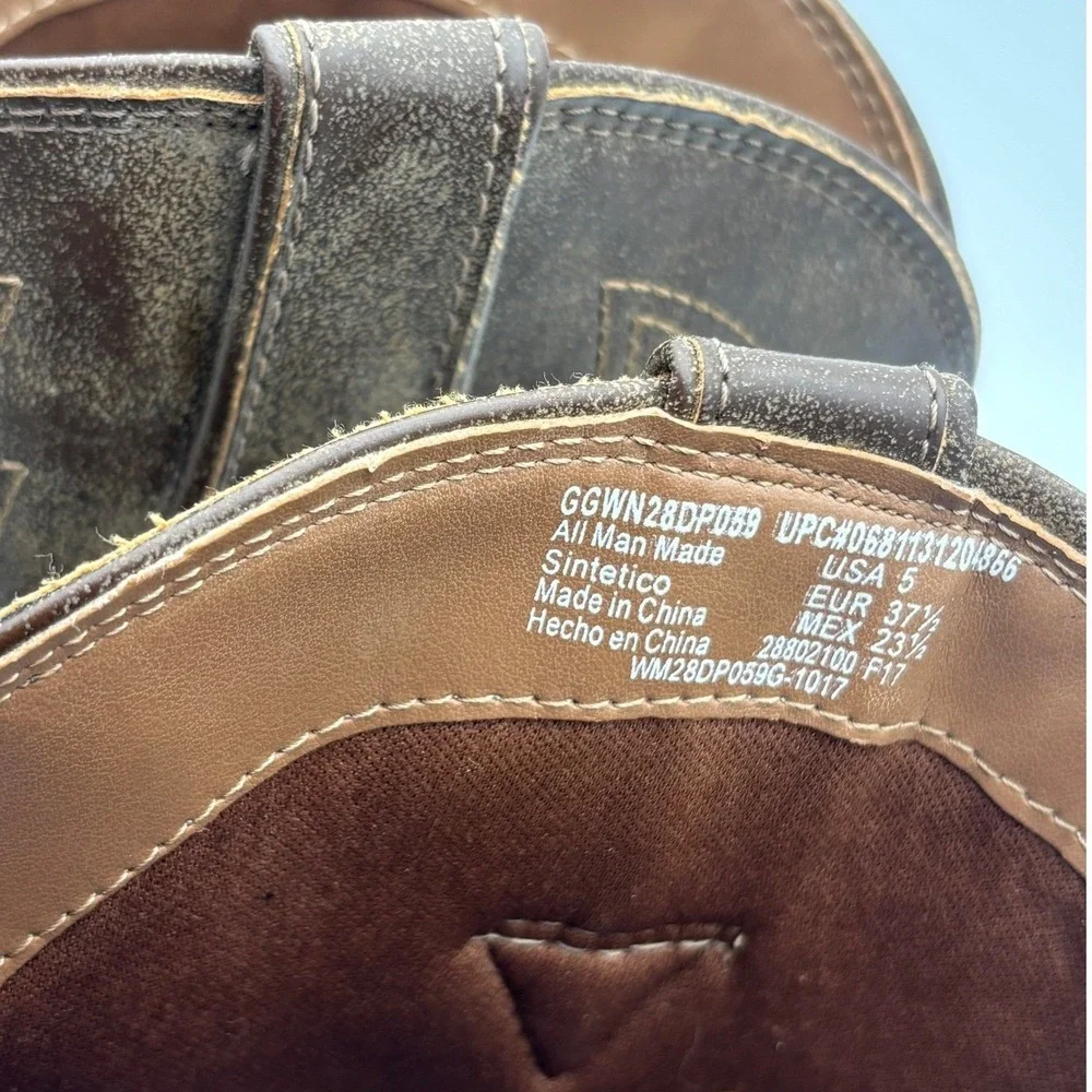 KIDS‎ COWBOY BOOTS Western Shoe Little Boy Girl Pointed Toe Brown Youth 5